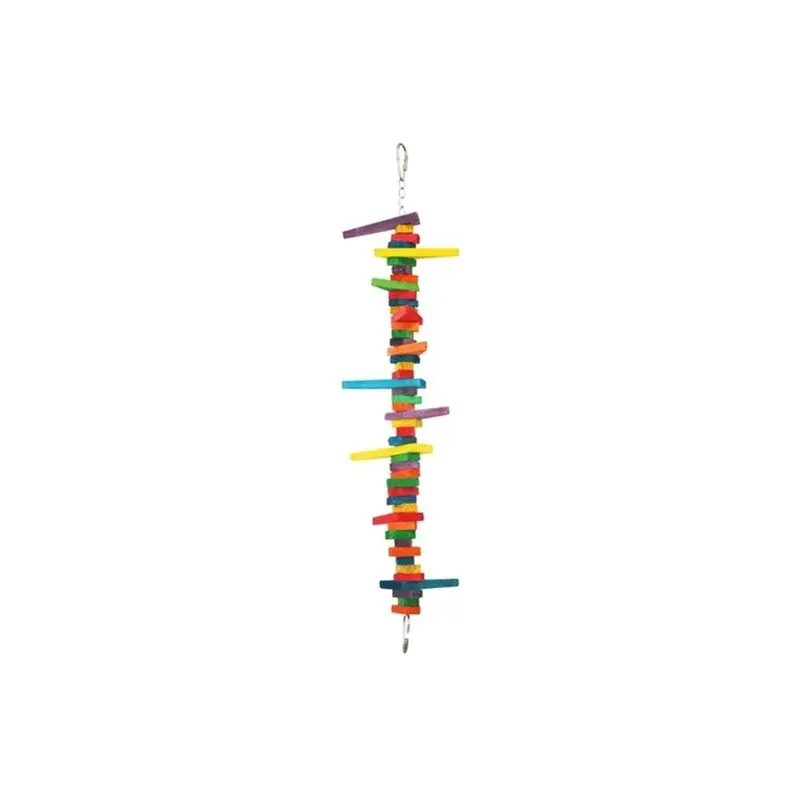 Catlady 27.5 X 5.5 X 5.5 In. Colored Wooden Blocks & Wedge Bird Toy, Extra Large