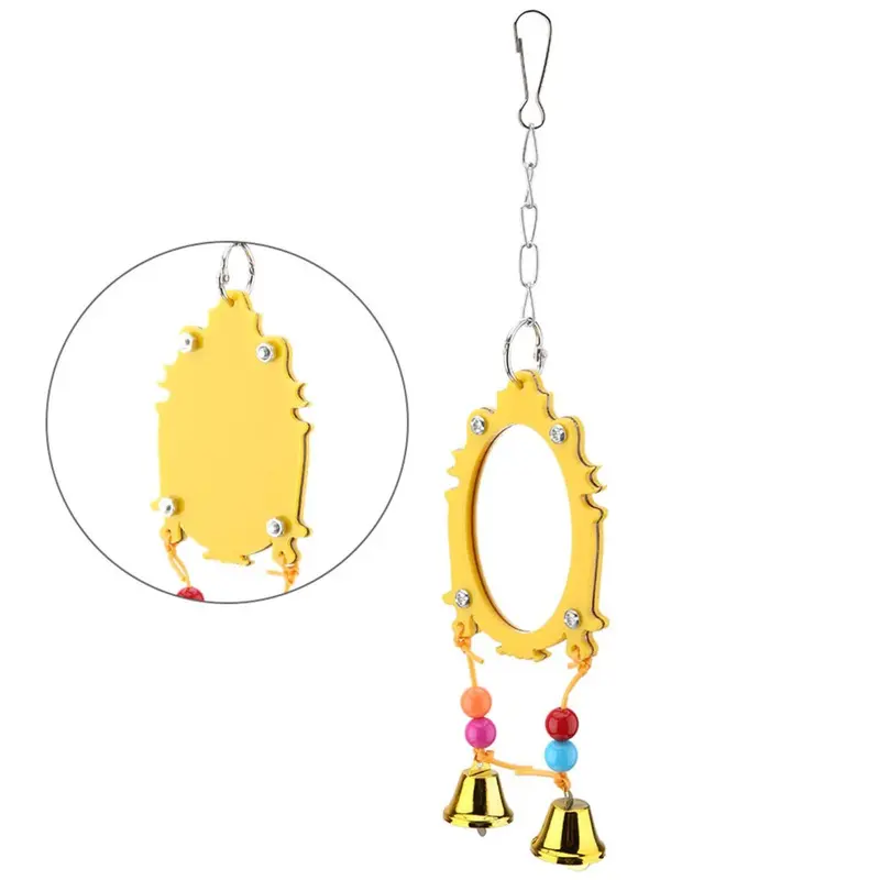 Parrot Toy Bird Mirror Toy Hanging Parrot Toy Parrot Playing Toy