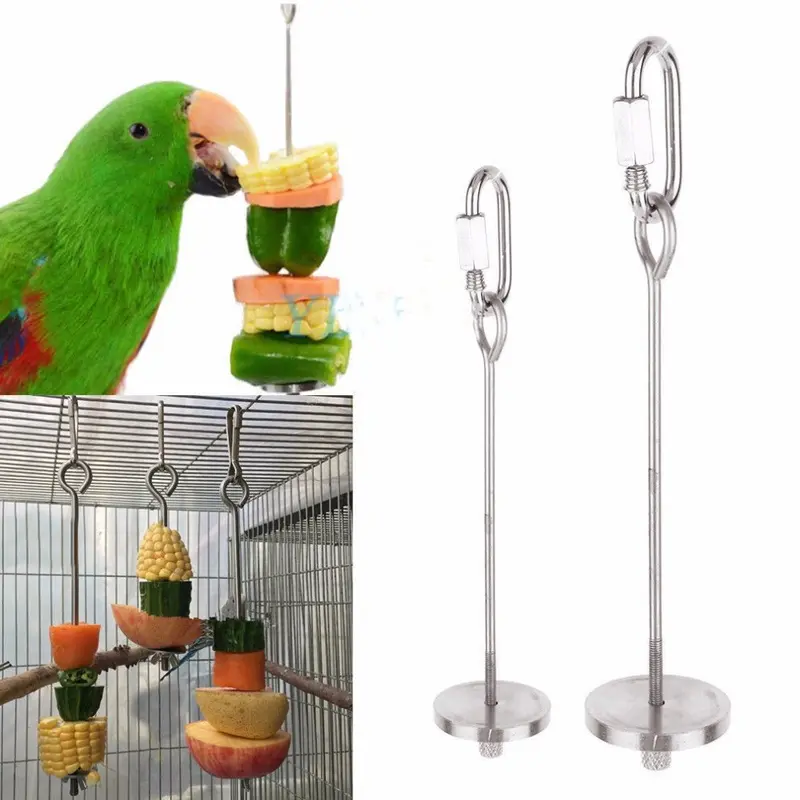 12/20Cm Stainless Steel Parrot Toys Kabob Food Stick Scooter Fruit Small