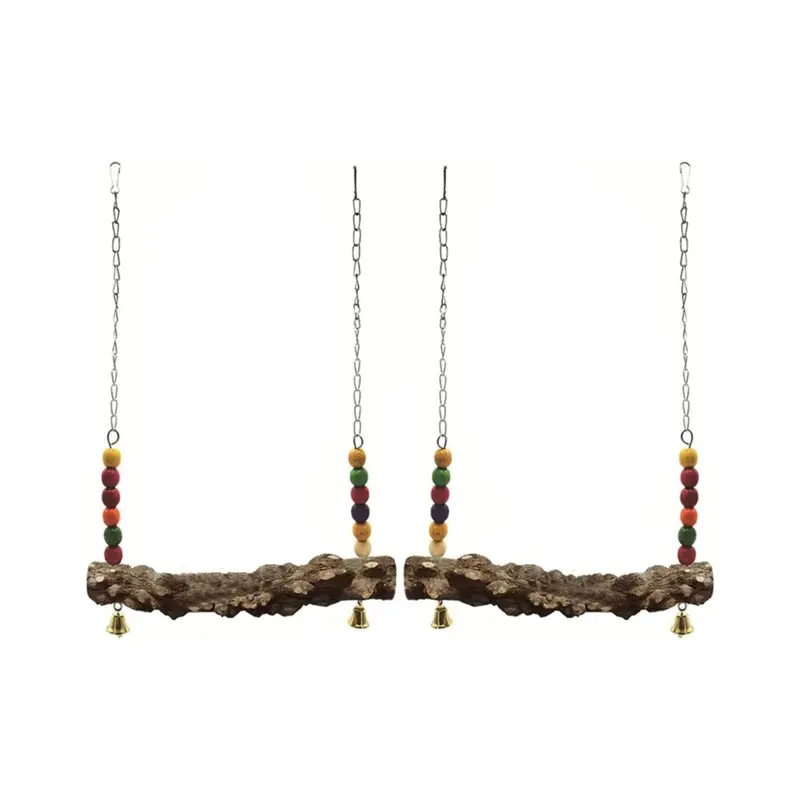 Sem Marca Pack Chicken Bird Swing,Natural Wooden Swing Toys, For Bird, Parrot Size 2