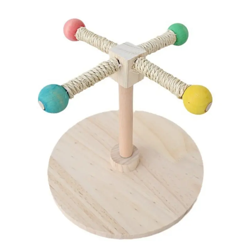 Spactz Parrot Bird Supplies Band Bearing Rotary Rotation Wooden Horses Toys