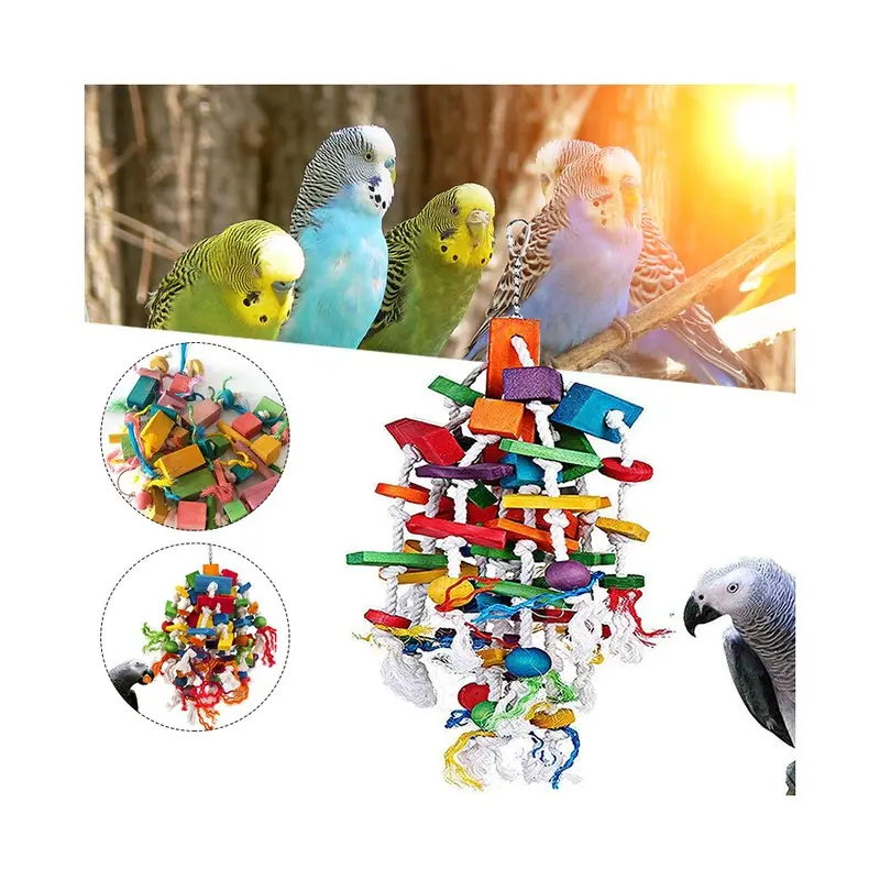 45-50Cm Length Multicolor Pet Toys Bird Parrot Chewing Toy For & Parrot Medium