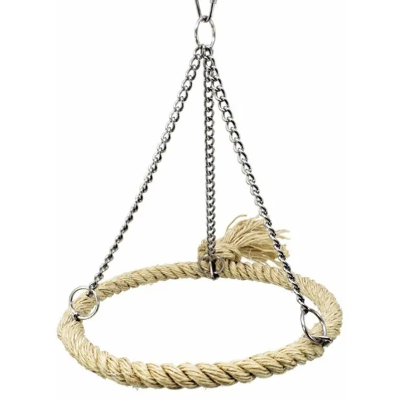 New Parrot Toys Rope Ring Swing Budgie Cockatiel Hanging Cage Perch Hammock Bird Toy