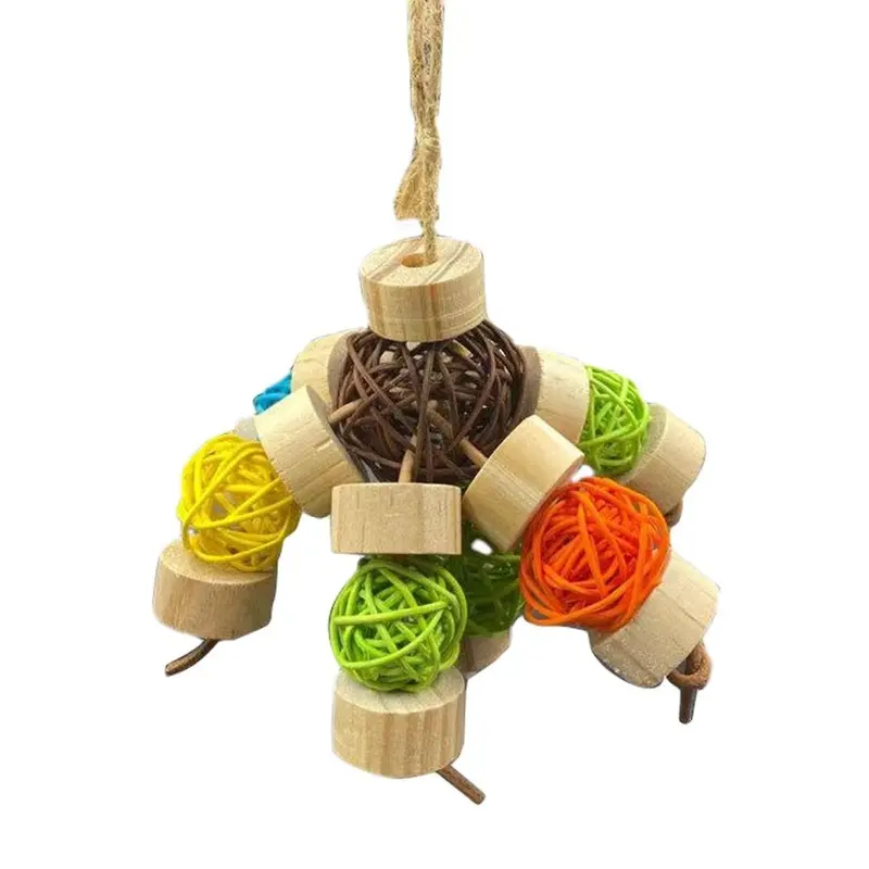 Bird Block Knots Tearing Toy Parrot Chewing Toy For Cockatiels Birds Cage Small
