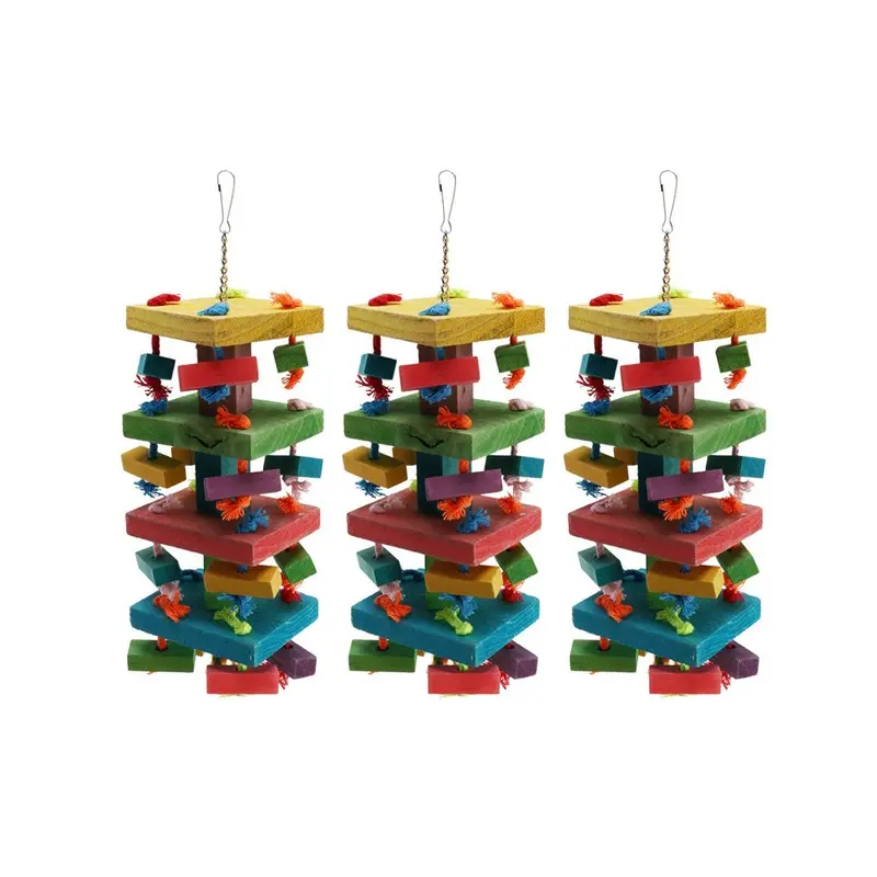 Tlily Grey 3X Bird Chewing Toy Parrot Cage Bite Toys African Macaws Cockatoos Medium