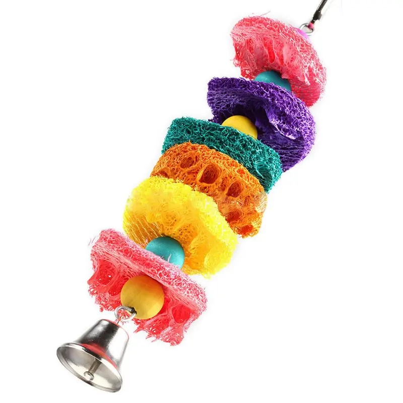 Zhihuan Bird Parrot Toy Natural Loofah Sponge