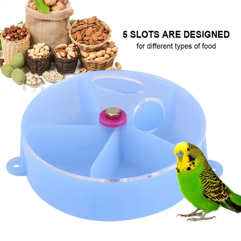 Blue Bird Pet Foraging Feeder Parrot Food Wheel Feeding Storage Box Toy