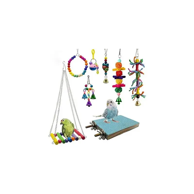 Limbo Packs Bird Swing Chewing Toys- Parrot Hammock Bell Toys Size 8