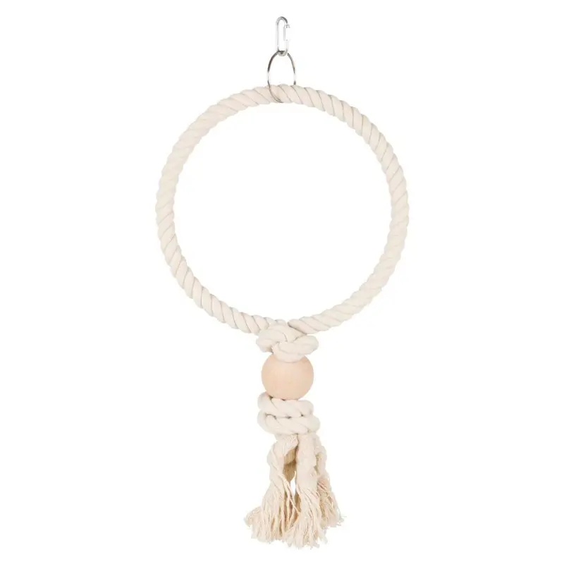 Trixie Bird Cage Rope Ring With Wooden Bead - 24Cm