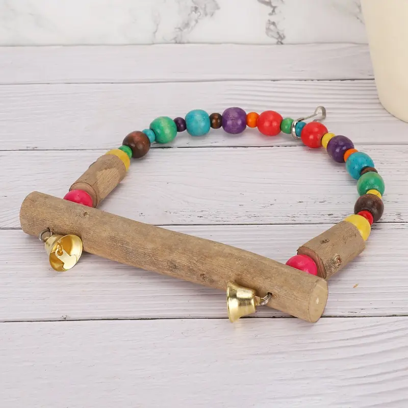 Wood Pet And Parrot Swing With Hook Playing Biting Supply Small
