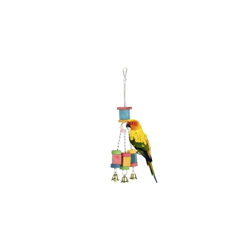 Keshen 2Pcs Parrot Pet Bird Wooden Rattan Ball Twist String Bite Toy Size 2