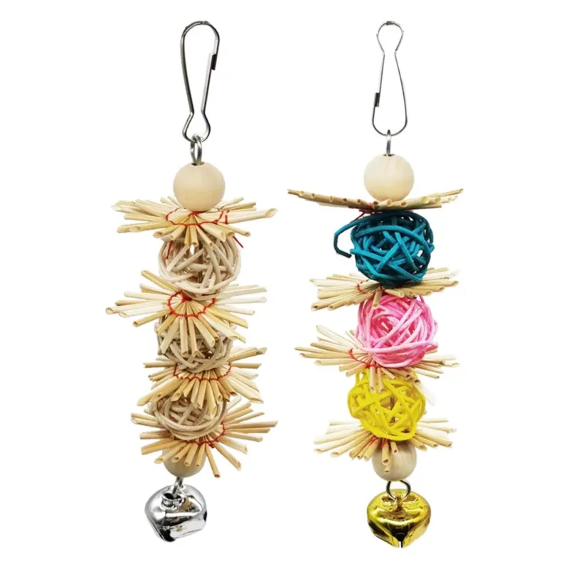Rattan Balls Parrot Pet Bird Toy Bird Interactive Bite Chew Toys
