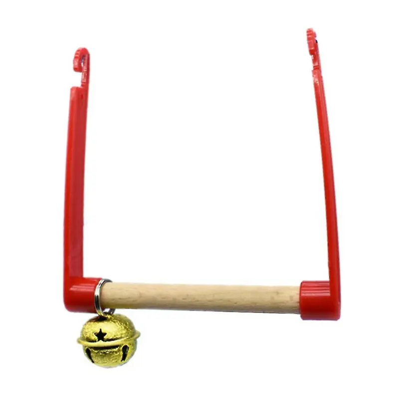 Bird Swing Toys Parrots Chewing Natural Wood Bird Toy With Mobile Bell Small