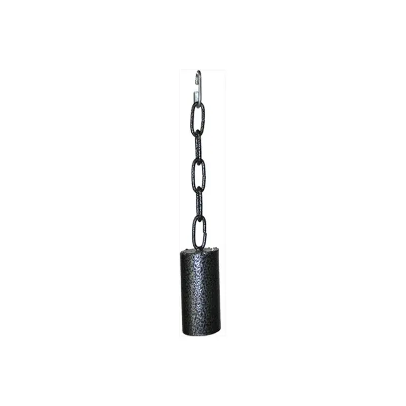 Catlady Metal Pipe Bell On A Chain - Platinum - Medium