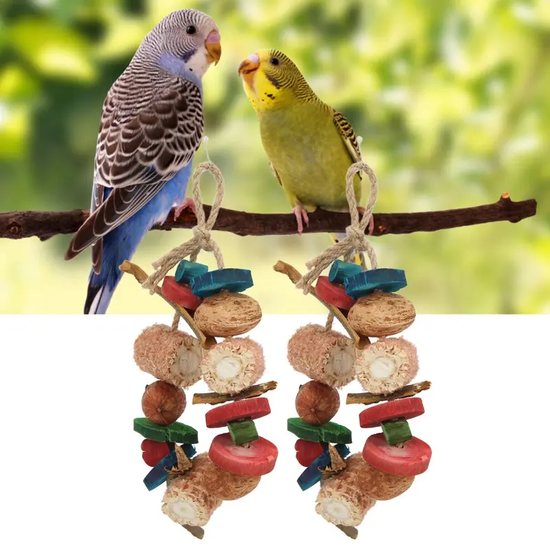 Bird Chewing Toy Natural Hanging Parrot Cage Bite Toy For To Birdstype C Small