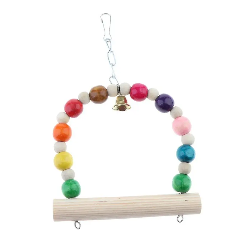Bird Parrot Toys Hanging Bell Pet Bird Cage Hammock Swing Toy Hanging Toy