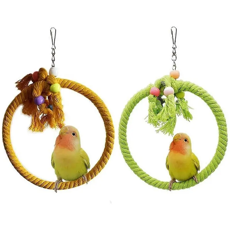 Dolaso Pcs Bird Swing Cotton Rope Ring Size 2