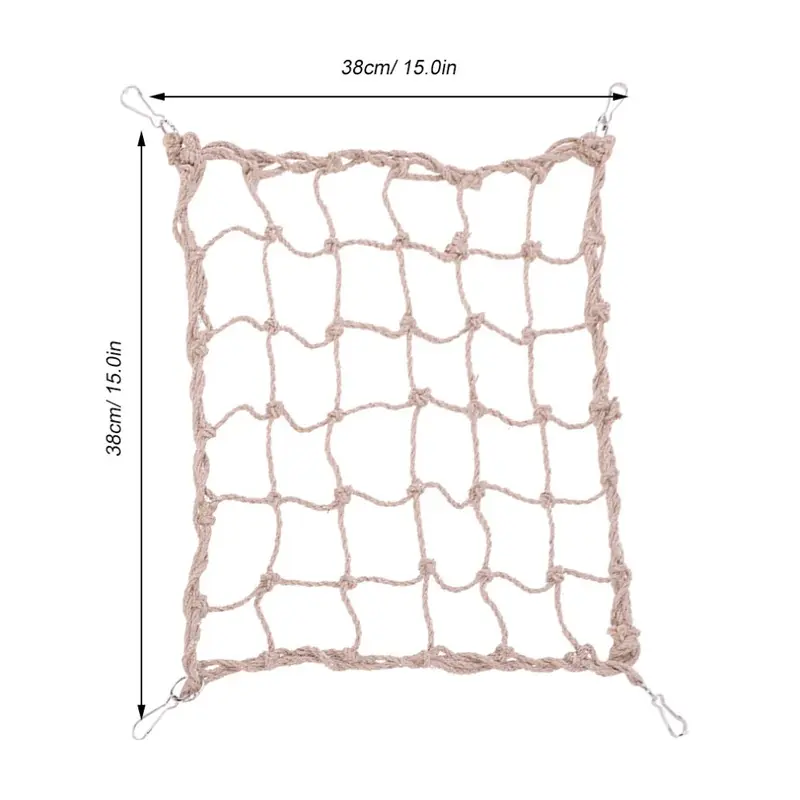 Parrot Birds Toys Hemp Rope Climbing Net Parrots Supplies With Hooks Large