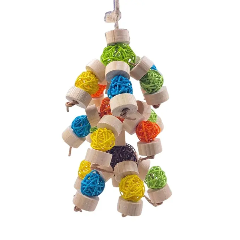 Bird Block Knots Tearing Toy Parrot Chewing Toy For Cockatiels Birds Cage Large