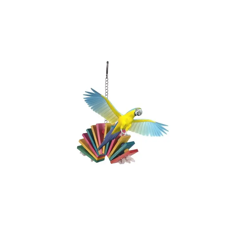 Dsport Creative Parrot Color Wooden Block Bite Toy Size 1