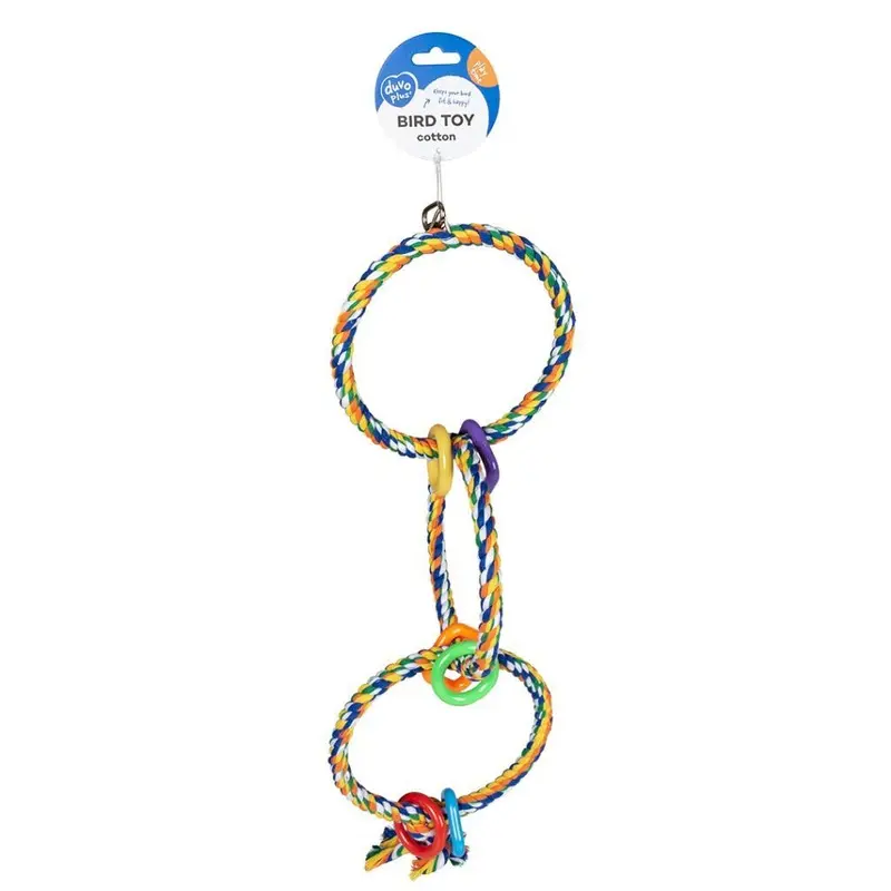 Duvoplus Multicolore Rope Bird Swing With Rings Size 3
