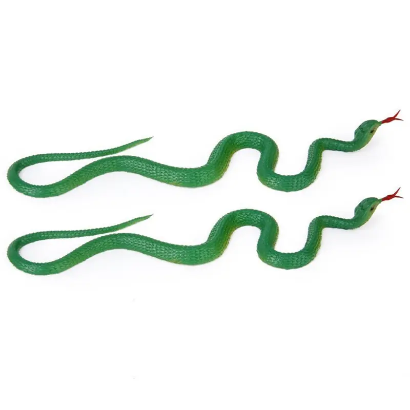Exogio Green 2X Simulation Soft Plastic Toy Snake Simulation Snake Rubber Tip Toy