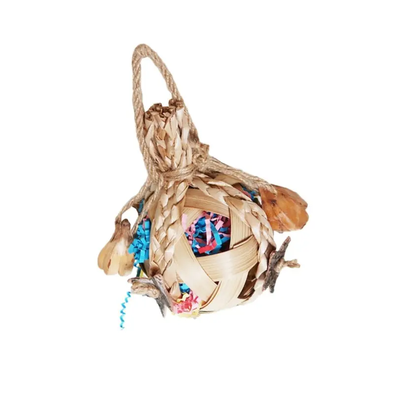 Parrot Toys Ball Cage Bite Hanging Training Bird Chewing Toy,A Large