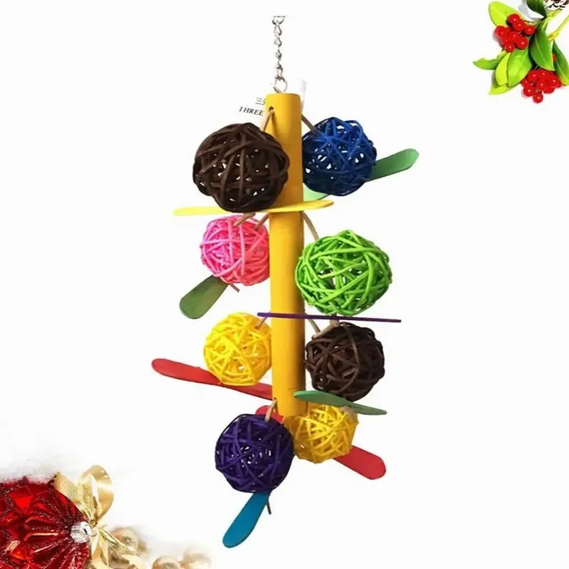 Parrotbird Bite Hanging Rope Cagerattansupplies Christmasbirds Chewing Swing