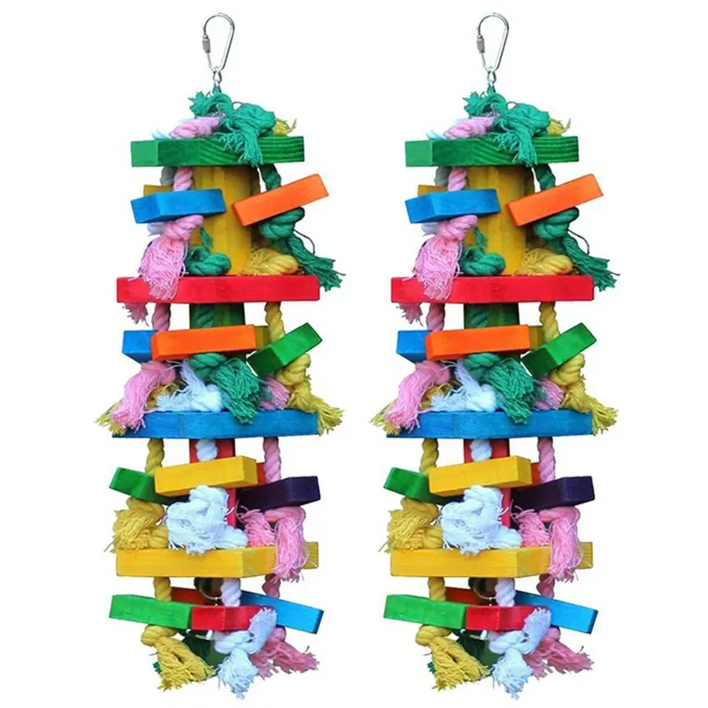 Tlily Grey 2X Bird Chewing Toy Parrot Cage Bite Toys African Macaws Cockatoos Medium