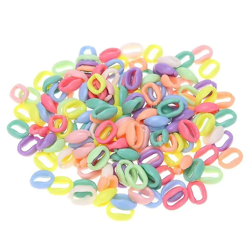 100 Piece Plastic C-Clips Hooks Chain Links Pet Rat Parrot Bird Toy Set Small