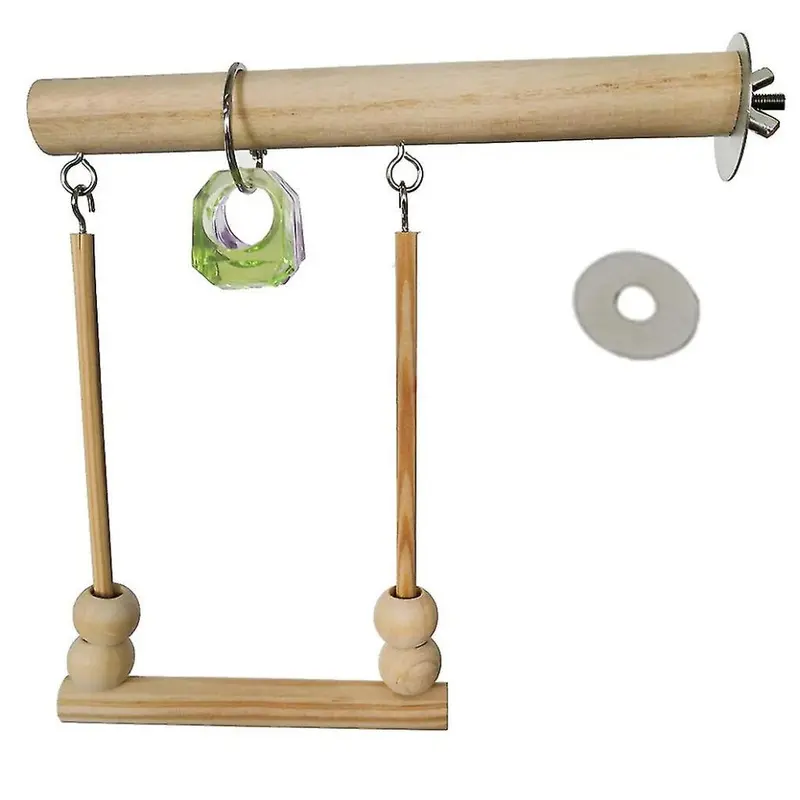Bird Swing Toy Wood Parrot Perch Chew Toys For Birds Easy To Install Small