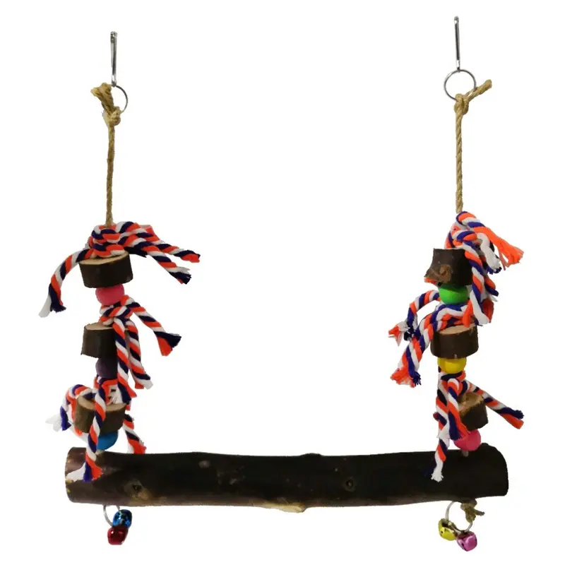 Wooden Chicken Swing Colorful Pet Swing Chew Toy For Chicken And Birds 30Cm