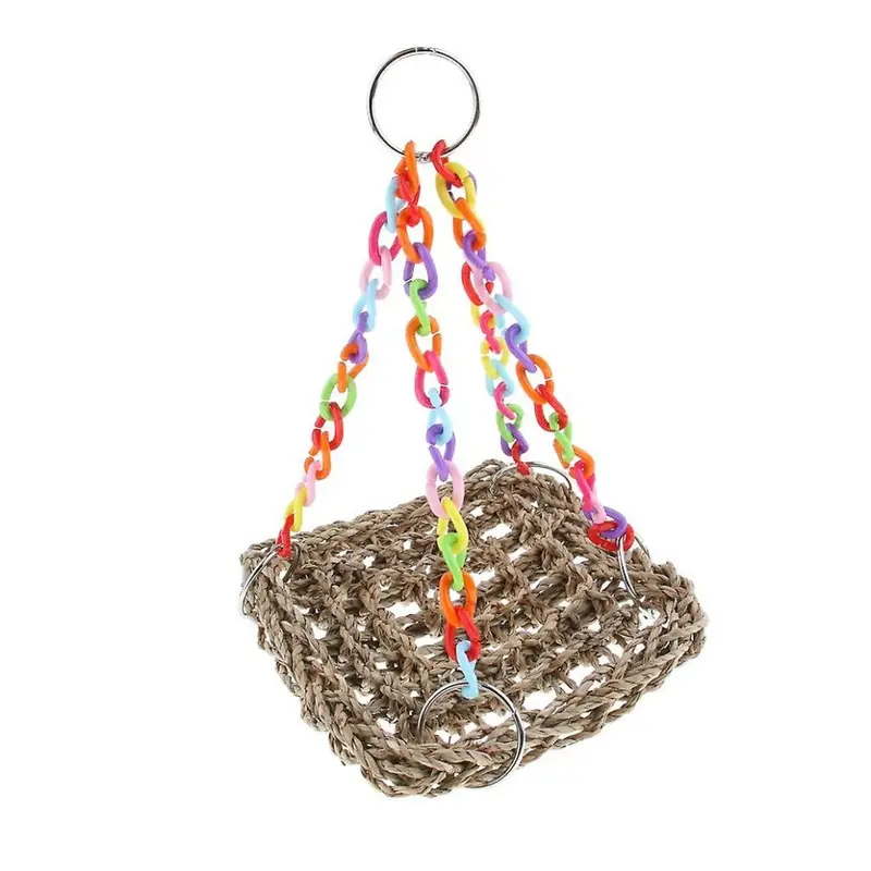 Bird Parrot Parakeet Budgie Cockatiel Cage Hammock Swing Hanging Chew Toy Small