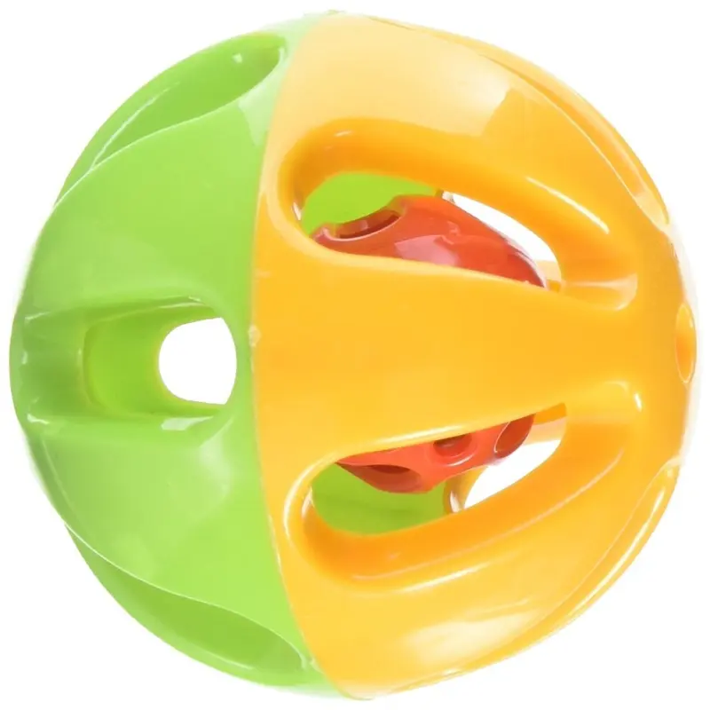A&E Cage Company Hb41103 Happy Beaks Round Rattle Assorted Bird Toy 3"""" Size 3