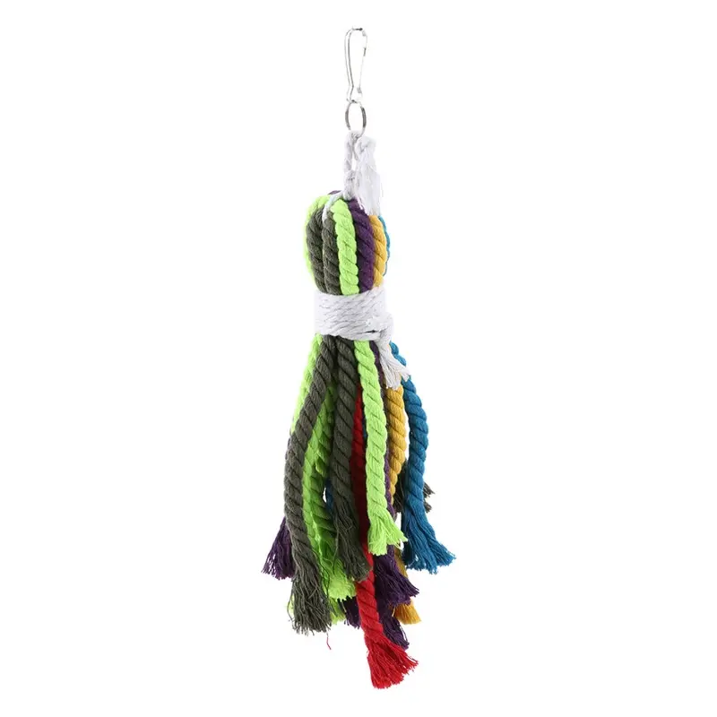 Pets Bird Multi Color Cotton Rope Toy Parrots Cage Chewing Toy Fits To Birds Small