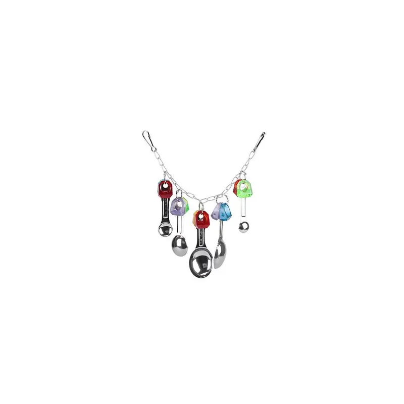 Limbo Colorful Stainless Steel And Acrylic Cage Decoration, Steel Parrot Toy