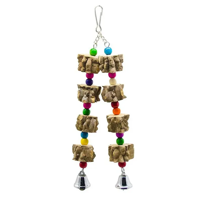 Parrot Toy Natural Colorful Knot Block Rainbow Chewing Hanging Toy Type Size 3