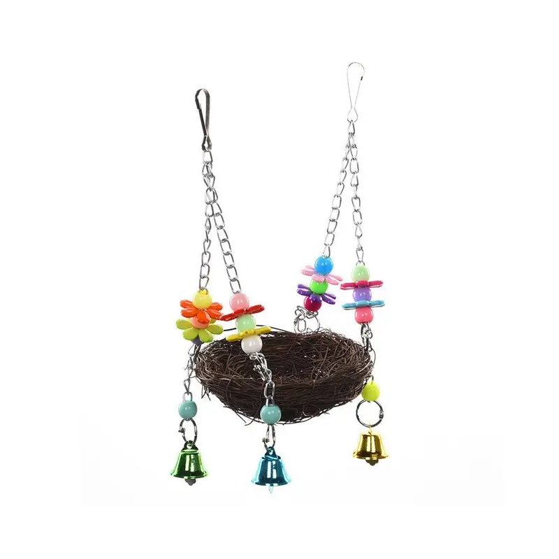 Tlily Handcraft Birds Nest Toys For Birds Parrots To Play Bite Climb Bird Swing Toys