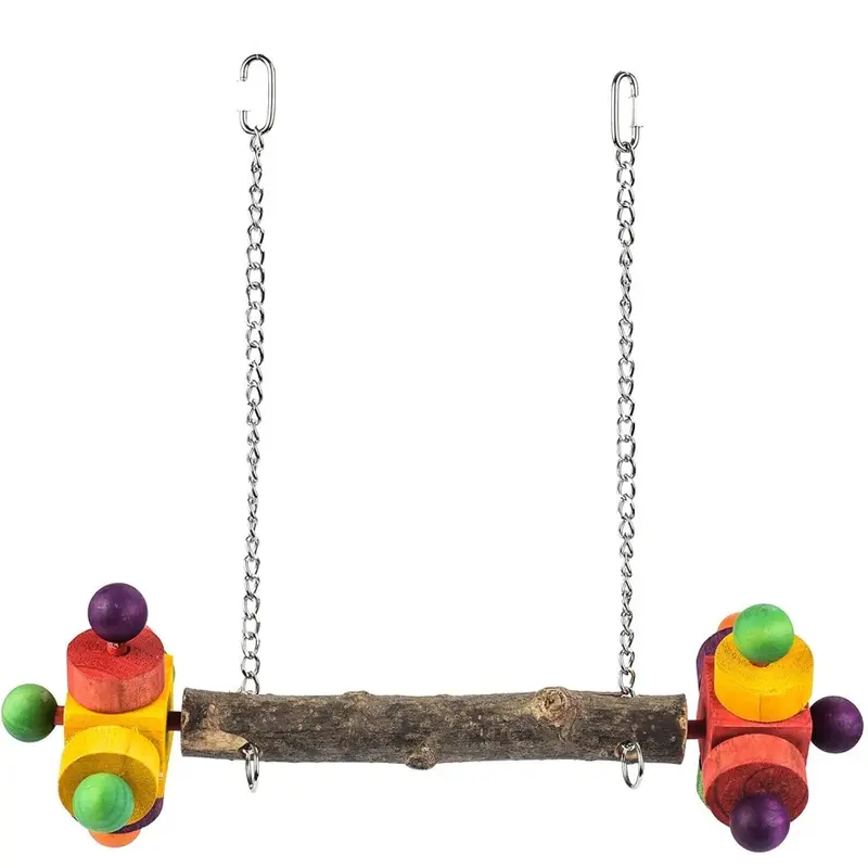 Parrot Essentials Double Wooden Twirler Activity Swing For Parrots