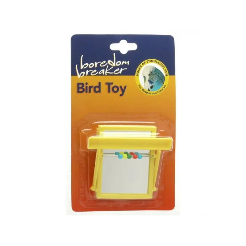 Boredom Breakers Boredom Breaker Perch Mirror With Beads Bird Toy - Single Small