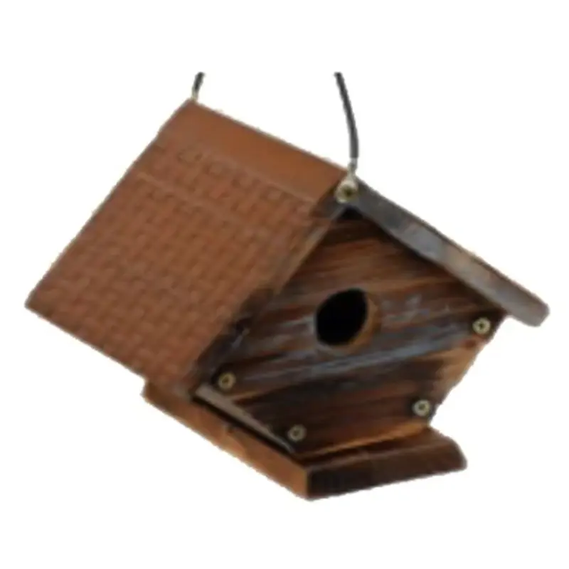 Rustic Wren Bird House Wooden Outdoor Nesting Box