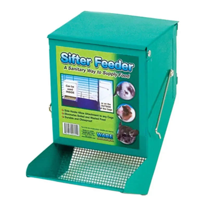 5-Inch Metal Animal Feeder with Chew-Proof Sifter for Durable Feeding