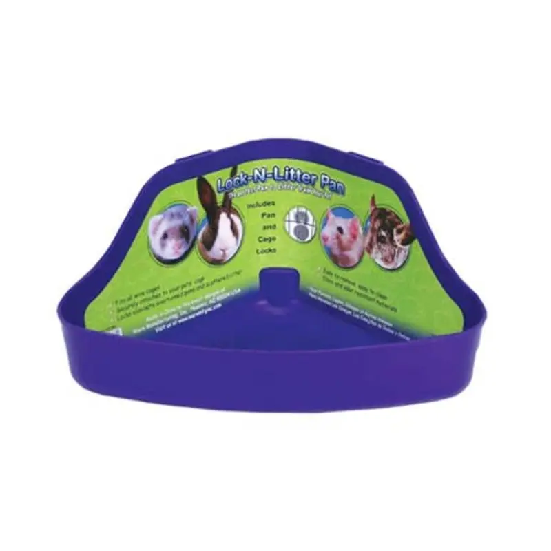 Lock-N-Litter Feeding Pan for Small Pets, Attaches Securely to Wire Cage