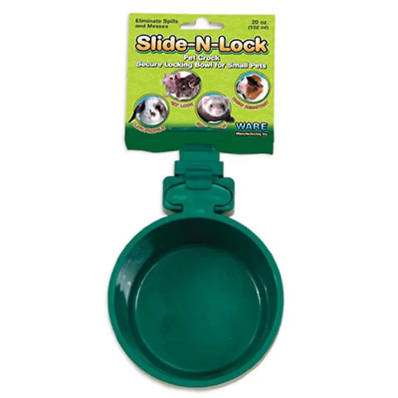 Slide-N-Lock Pet Food Feeding Crock