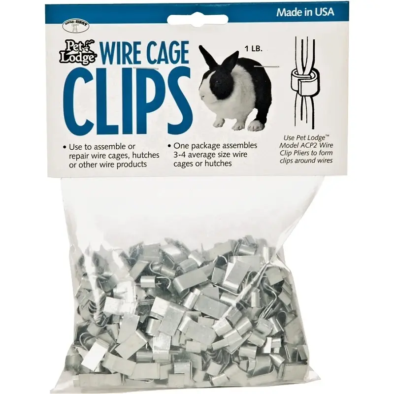 Wire Cage Clips, 1 Pound Package, Heavy Duty Steel Construction