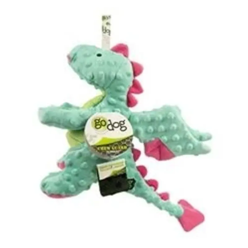 Dragons Plush Dog Toy - Large, Seafoam Color With Squeakers
