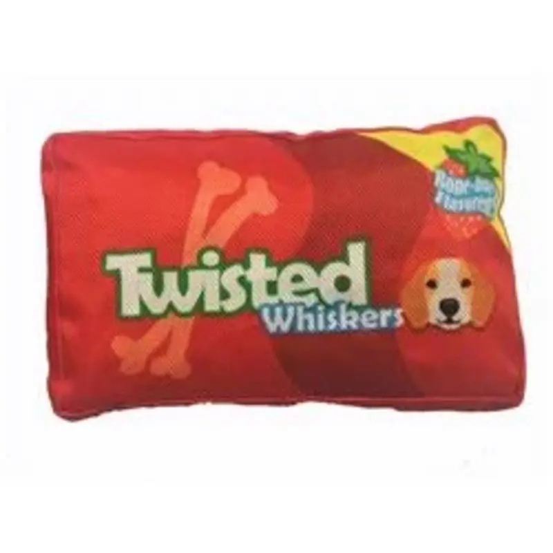 Fun Candy Twisted Whiskers Squeaker Dog Toy, 7 In.