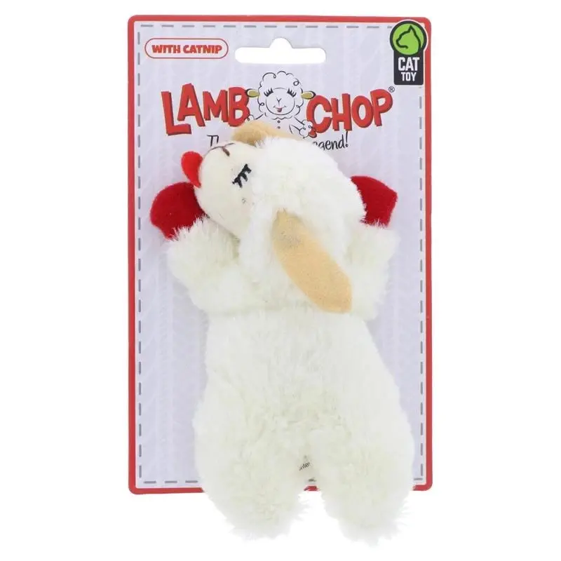 Lamb Chop Plush Cat Toy with Catnip, 4 In.