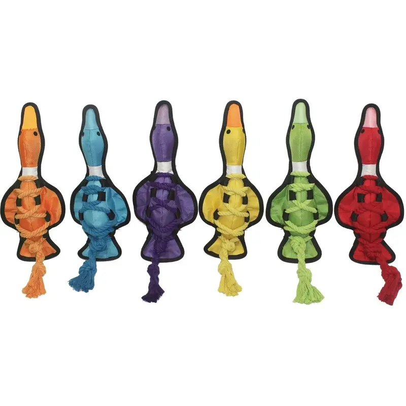 Cross-Ropes Duck Dog Toy, 11.5 Inch Durable Chew and Tug Rope