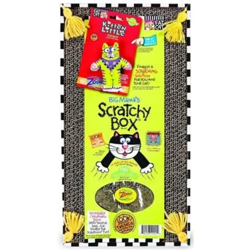 Cat Scratchy Box Double Wide with Attached Toy for Interactive Play